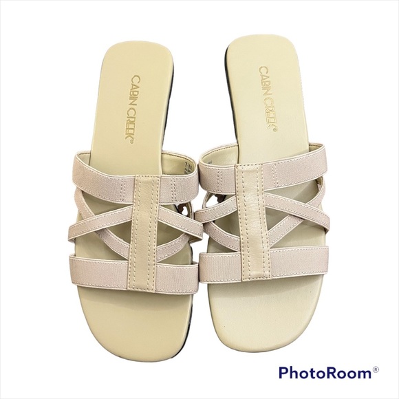 Cabin‎ Creek strappy sandal, slide beige size 7-1/2 - Picture 1 of 7
